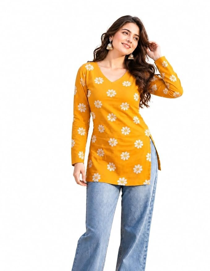ANNI Designer Women’s Viscose Blend Printed Short Kurti | - Image 3