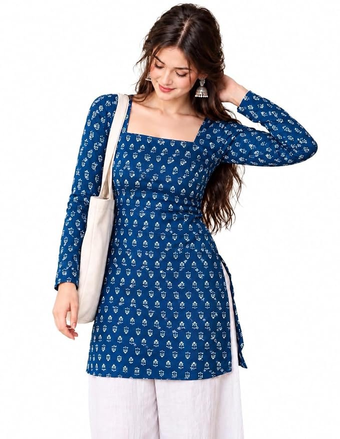 ANNI Designer Women’s Viscose Blend Printed Short Kurti | - Image 2
