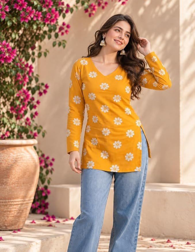 ANNI Designer Women’s Viscose Blend Printed Short Kurti | - Image 4
